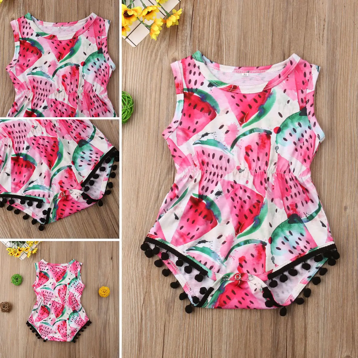 

US Stock Newborn Infant Baby Girl 0-18M Floral Jumpsuit Bodysuit Sunsuit Outfit
