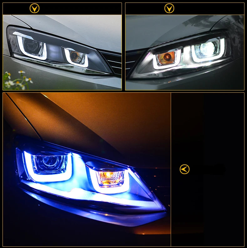 Ownsun Eagle Eyes светодиодный DRL Bi-xenon проектор линзы фары для VW Sagitar 2012