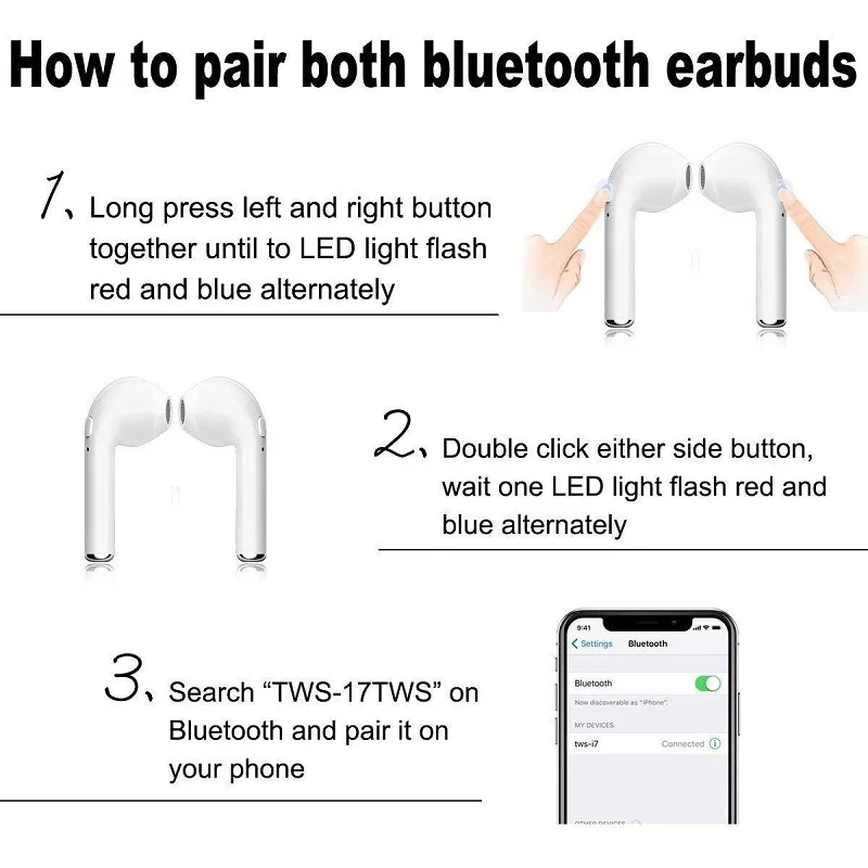 I7s tws Bluetooth Earphone sports Wireless Headphones air pod Bluetooth Headset With Mic handsfree For not Apple air pods Xiaomi