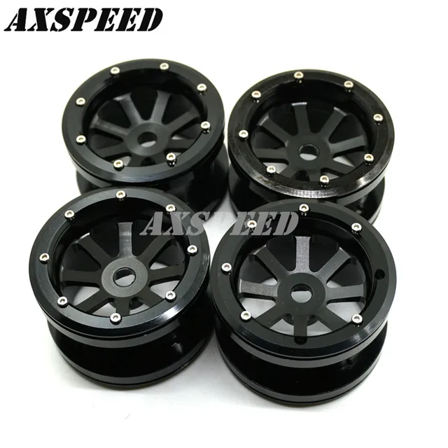 Cheap 4pcs 2.2 inch Alloy Beadlock Wheels Rims for RC 1/10 Crawler Axial Wraith Rock Cars