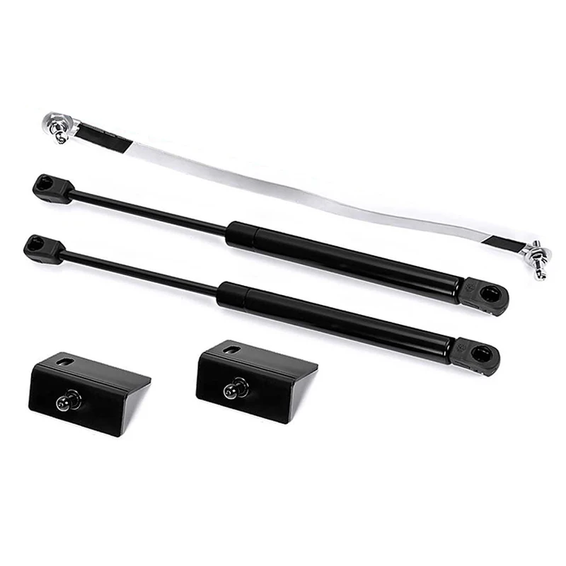 

Black Hood Replacement Front Strut Bar For Mitsubishi Pajero 2006-2016 1 Pair Car Stainless steel Useful Parts