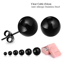 Роскошные 6 пар/кор. серьги-гвоздики из нержавеющей стали, набор женских сережек смешанного размера, модные ювелирные серьги