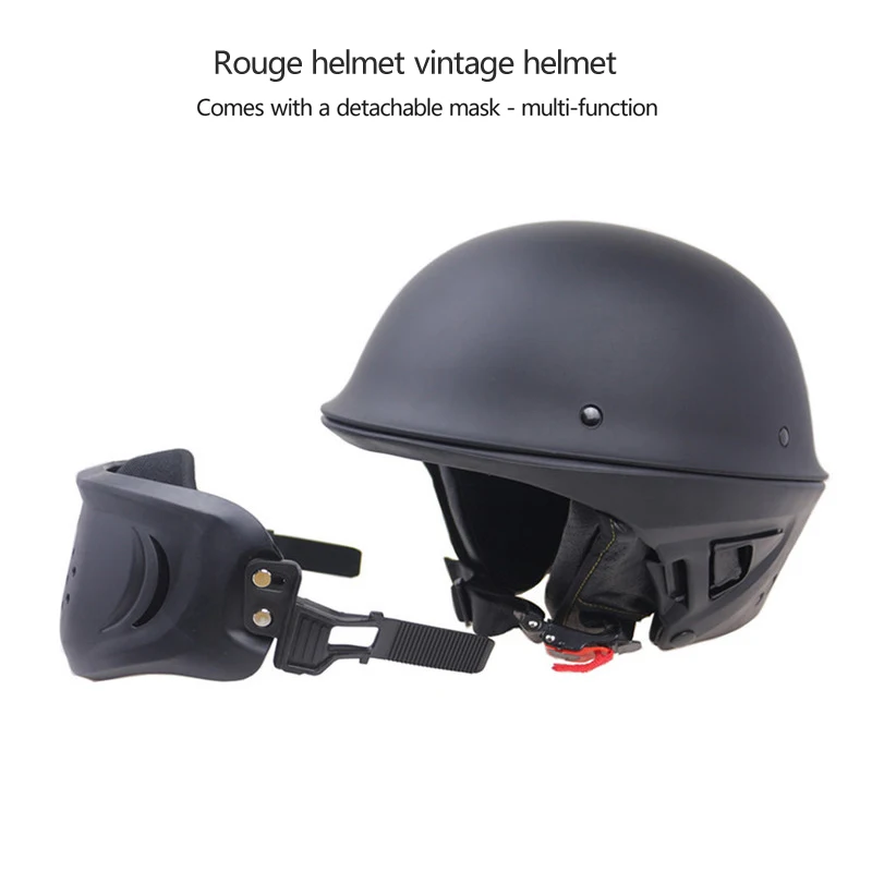 

Retro and cool Cycling Caps Helmet DOT approved bicycle moto helmet With Detachable mask design