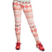 Розовые леггинсы "Ацтеки" для женщин/девочек Забавные персиковые ацтекские повседневные леггинсы с принтом