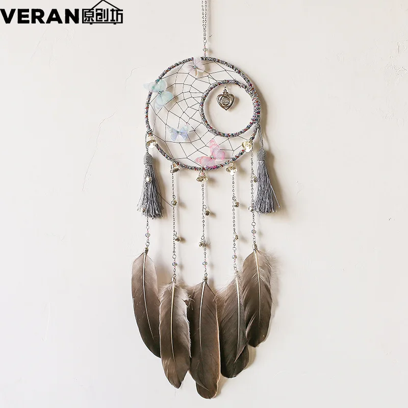 Новый перо ремесел Dream Catcher колокольчиков ручной работы Ловец снов сеть с бусы на