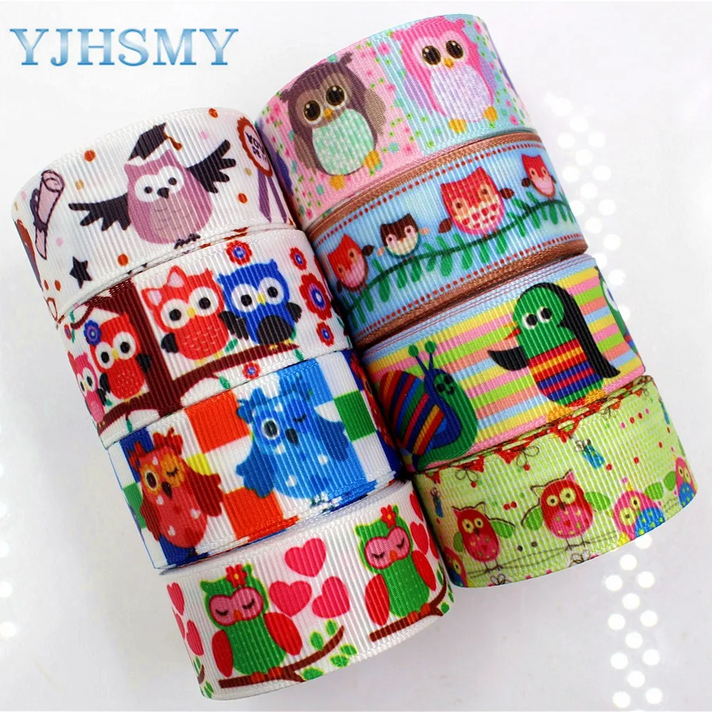 YJHSMY H 17531 1053 10 ярдов 22 мм мультфильм сова термопечать grosgrain Свадебные аксессуары