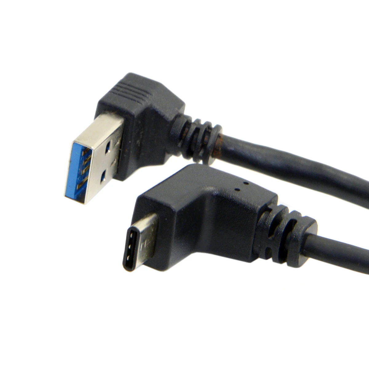 

Cablecc Reversible USB 3.1 Type C USB-C Angled to 90 Degree Up Angled A Male Data Cable for Laptop & Tablet & Phone 100CM