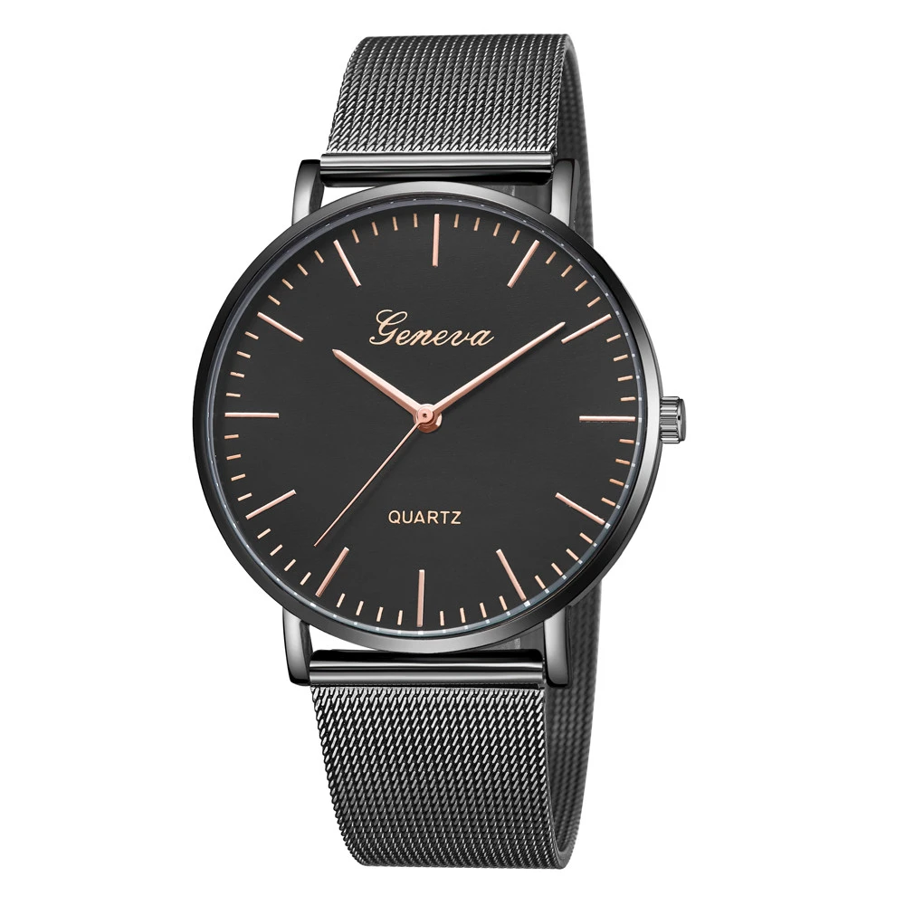 

2018 Fashion Womens Mens Classic Stainless Steel Mesh Belt Analog Quartz Wrist Watch Bracelet Watches Clock Femme Reloje