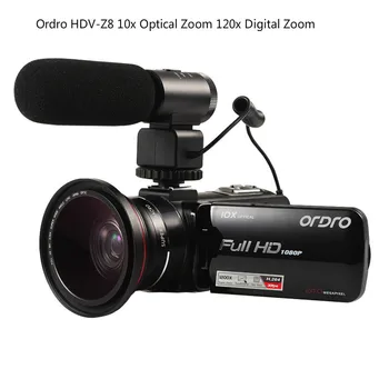 

ORDRO HDV-Z82 Video Camera 3.0 Inch TFT LCD Touch Screen 1080P HD Camcorder Hot Shoe 24MP 10X Anti-shake Optical Zoom Camera
