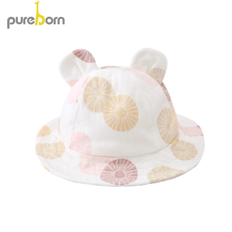 Pureborn Newborn Hat for Baby Boys and Girls 2019 Spring 100% Cotton Caps Colorful Print Infant Photography Outdoor | Детская одежда и