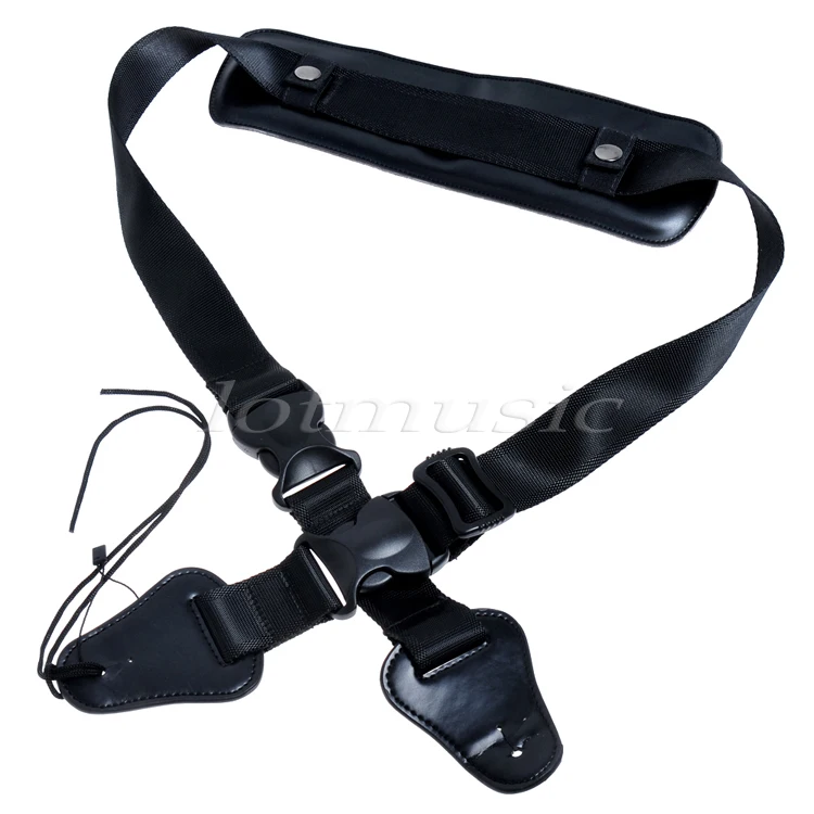 

Guitar Strap Leather Pad Nylon Belt Black for Folk Acoustic Electric Guitar Parts Accessories
