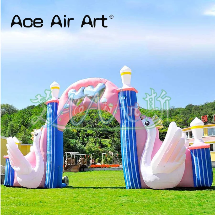 Горячая Распродажа ace air art гигантский надувной Свадебный Лебедь свод для