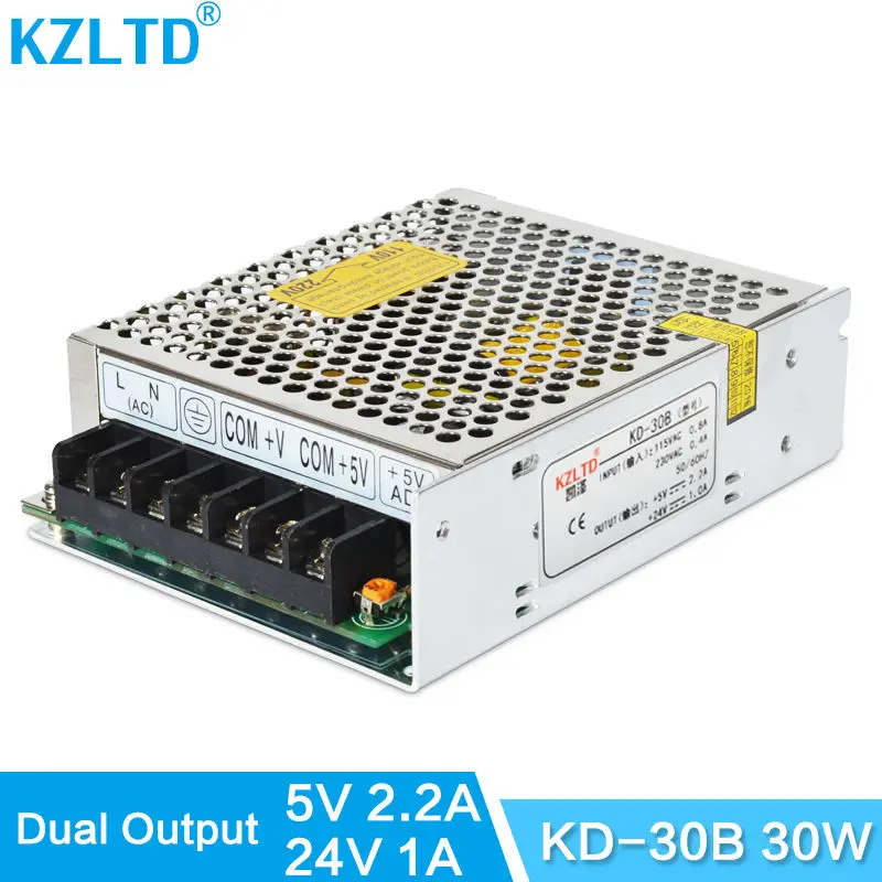 

5V 24V 30W Dual Output Switching Power Supply AC Voltage Input LED Driver Adapter for LED Street Light Stage Light High Quality
