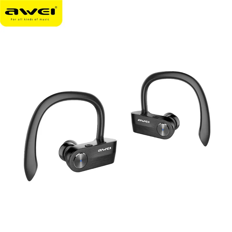 Оригинальные наушники вкладыши Awei T2 TWS с Спортивные крепление наушников Bluetooth
