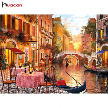 

5D Diamond Painting Landscape City Diamond Mosaic Pattern Cross Stitch Cube Diamond Embroidery Picture Of Rhinestones Needlework