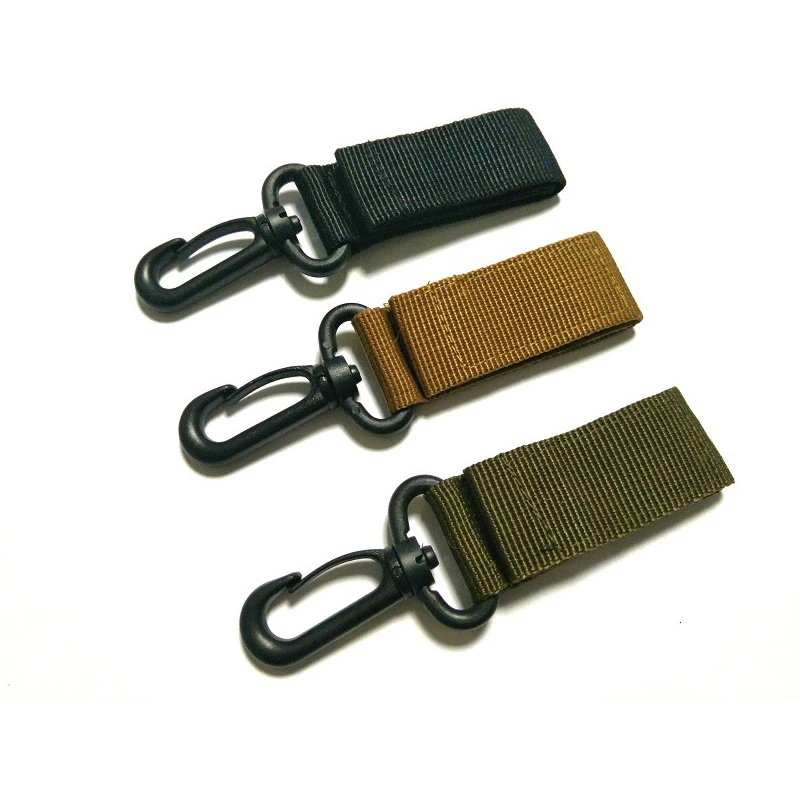 

1PC Outdoor Tactics nylon Ribbon Buckle Hanging Military Fans Multifunction Key Chain Hook Tactical Accessories Belt Carabiners