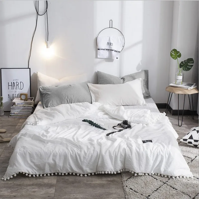 Twin full Queen Elegant style Pure white bubbles Summer ...