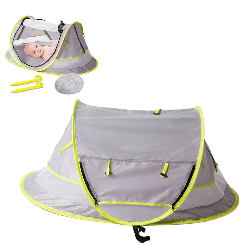 

Multifunction Kids Baby Portable Baby Travel Bed Beach Tent 50+ Sun Shelter Pop Up Mosquito Net and 2 Pegs Sun Protector Tent