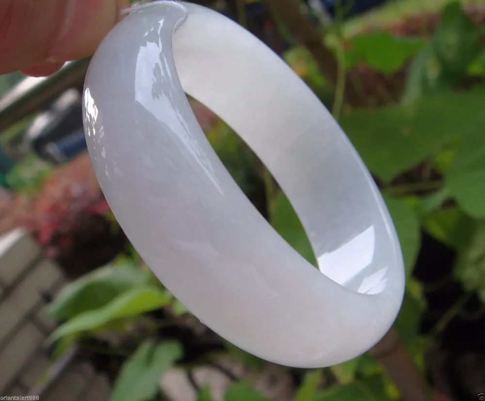 100% Natural Untreated Icy Jadeite Emerald Jade Bangle Bracelet 58 60MM