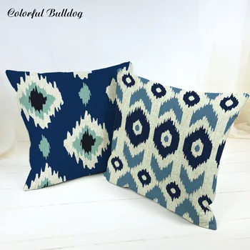 

wholesale Ikat Decor Cushion Cover Indian Tribal Patterns Turkish Kilim Toss Pillow Abstract Square Without Inner Lumbar Support