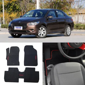 

High Quality Full Set All Weather Heavy Duty Black Rubber Floor Mats For Peugeot 301