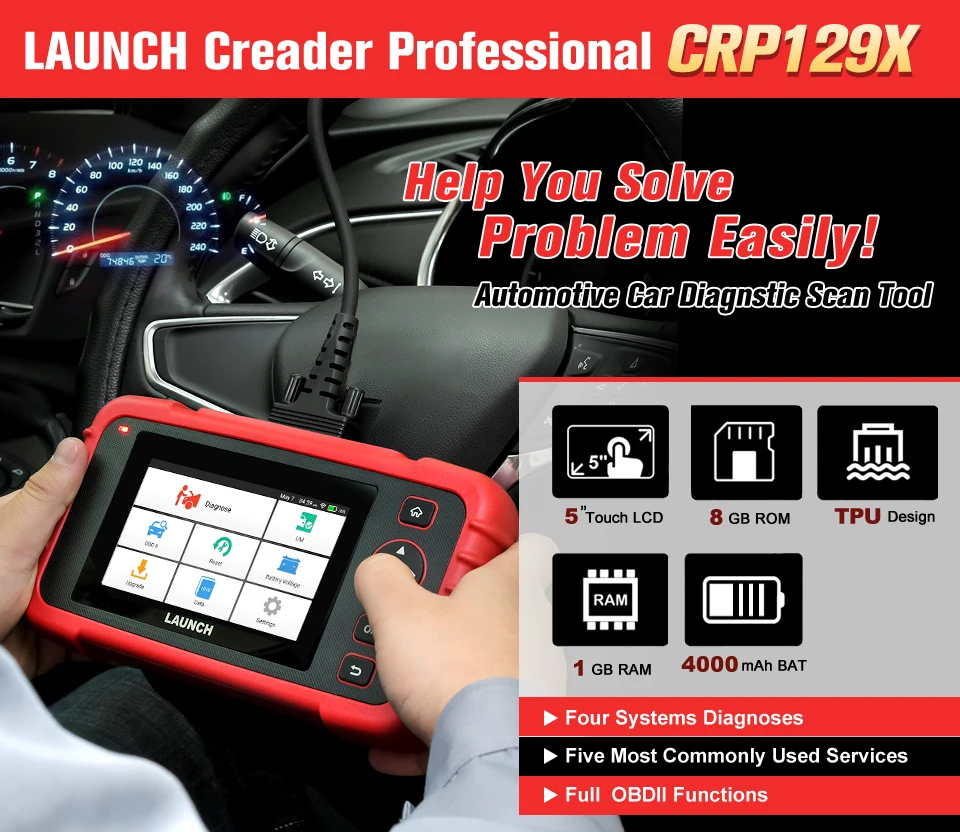 Старт X431 Creader CRP129 Старт CR4001 четыре системы ENG/AT/ABS/SRS сканер сбрасывает Funcitons для тормоз/SAS/масло Услуги