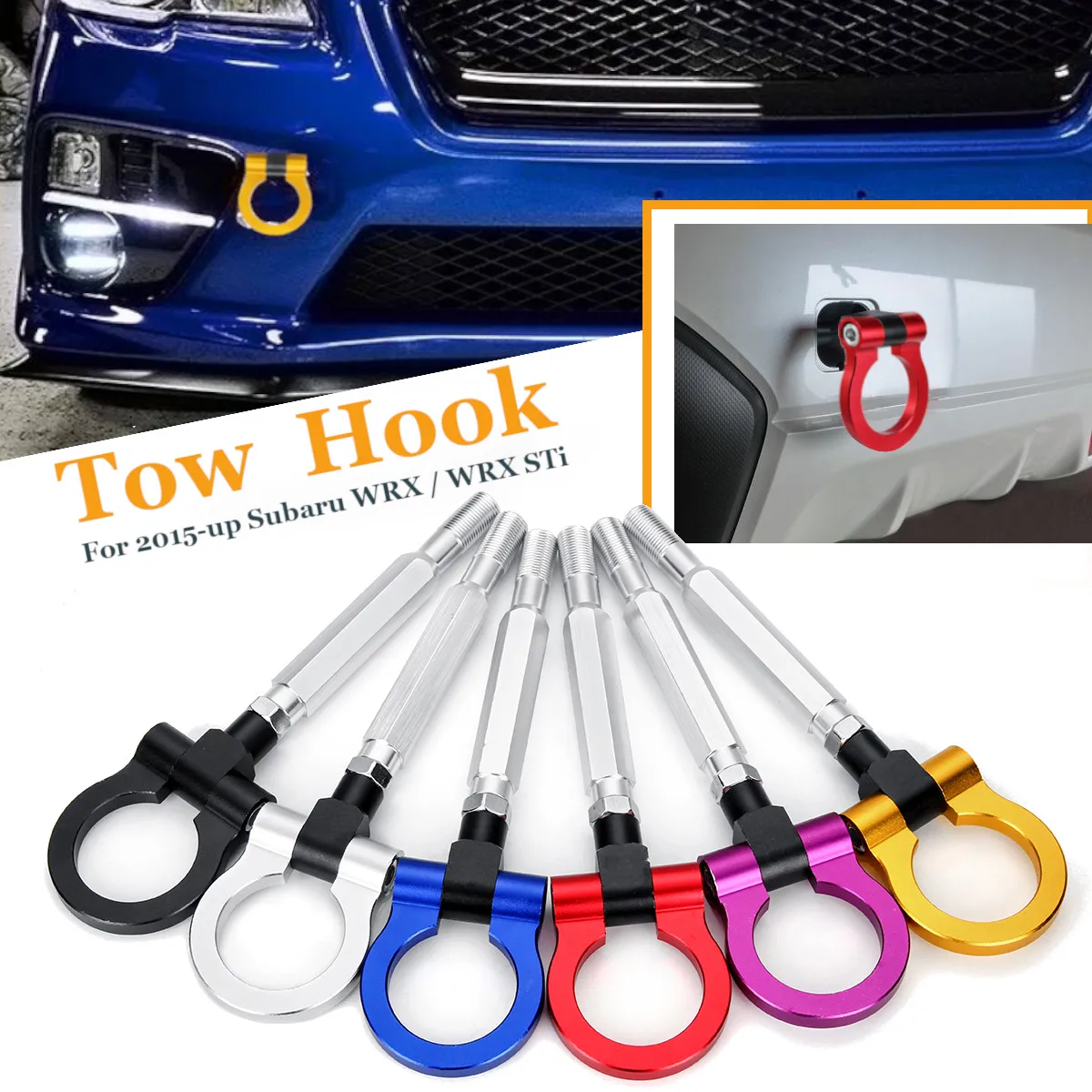 

Universal Car Tow Towing Hook Ring Racing Aluminum Front Rear for Subaru WRX STI BRZ 2015-up