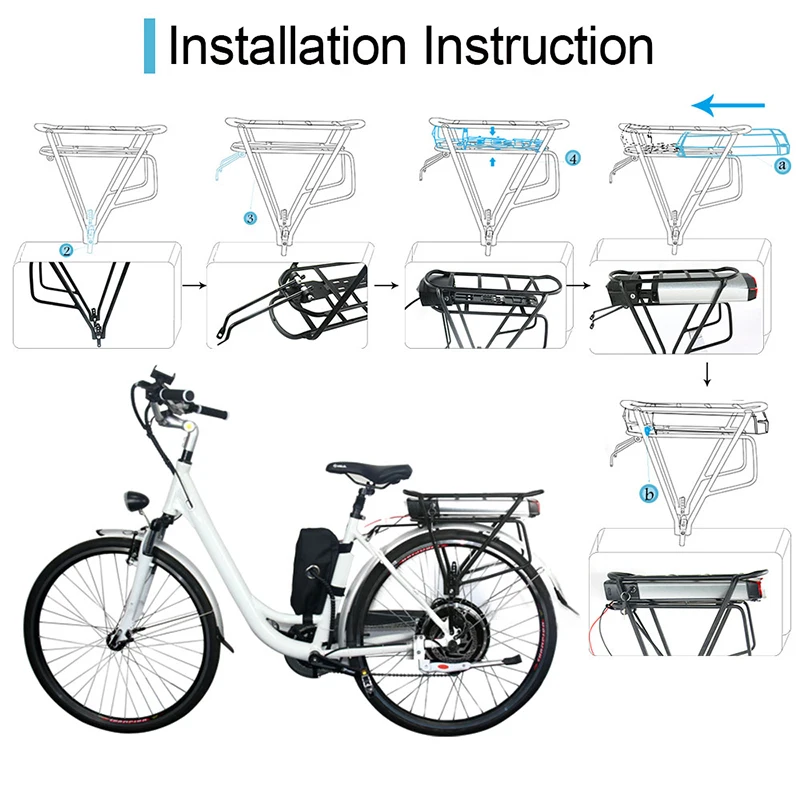 Высокое качество литиевая батарея 48 В 12ah задняя стойка ebike батарея 48 В 12ah LG/samsung аккумуляторная батарея