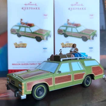 

Original hallmark Musical Toy Christmas Wagon queen family Truckster Van Figure Doll PVC Collectible Model Toy