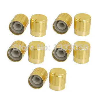 

10 x Volume Control Rotary Knobs Gold Tone for 6mm Knurled Shaft Potentiometer