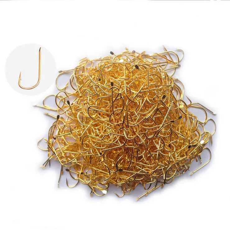100pcs Fly Fishing Hook Golden Fishing Hook Small High Carbon Steel