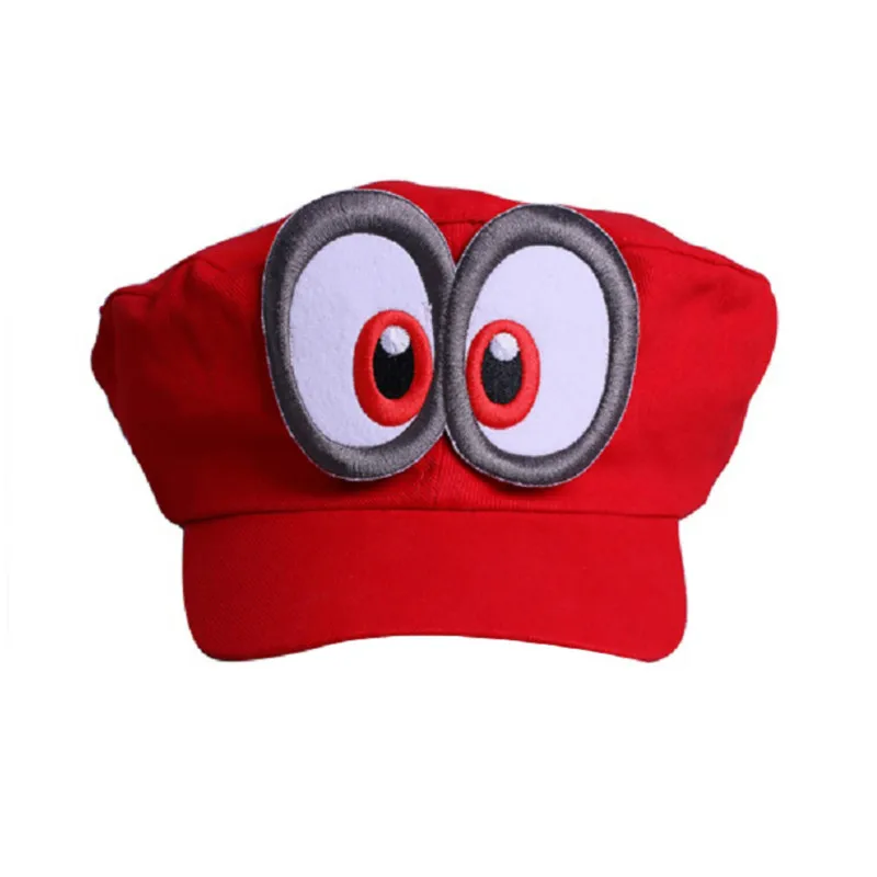 

2018 Super Mario Odyssey Cosplay Hat Adult Kids Anime Baseball Caps Unisex Handmade Adjustable Red Hat