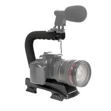 Commlite-CS-MVX Universal Triple Shoe Mount Video Action Stabilizing Handle Grip Rig for Canon Sony DV DSLR Camera