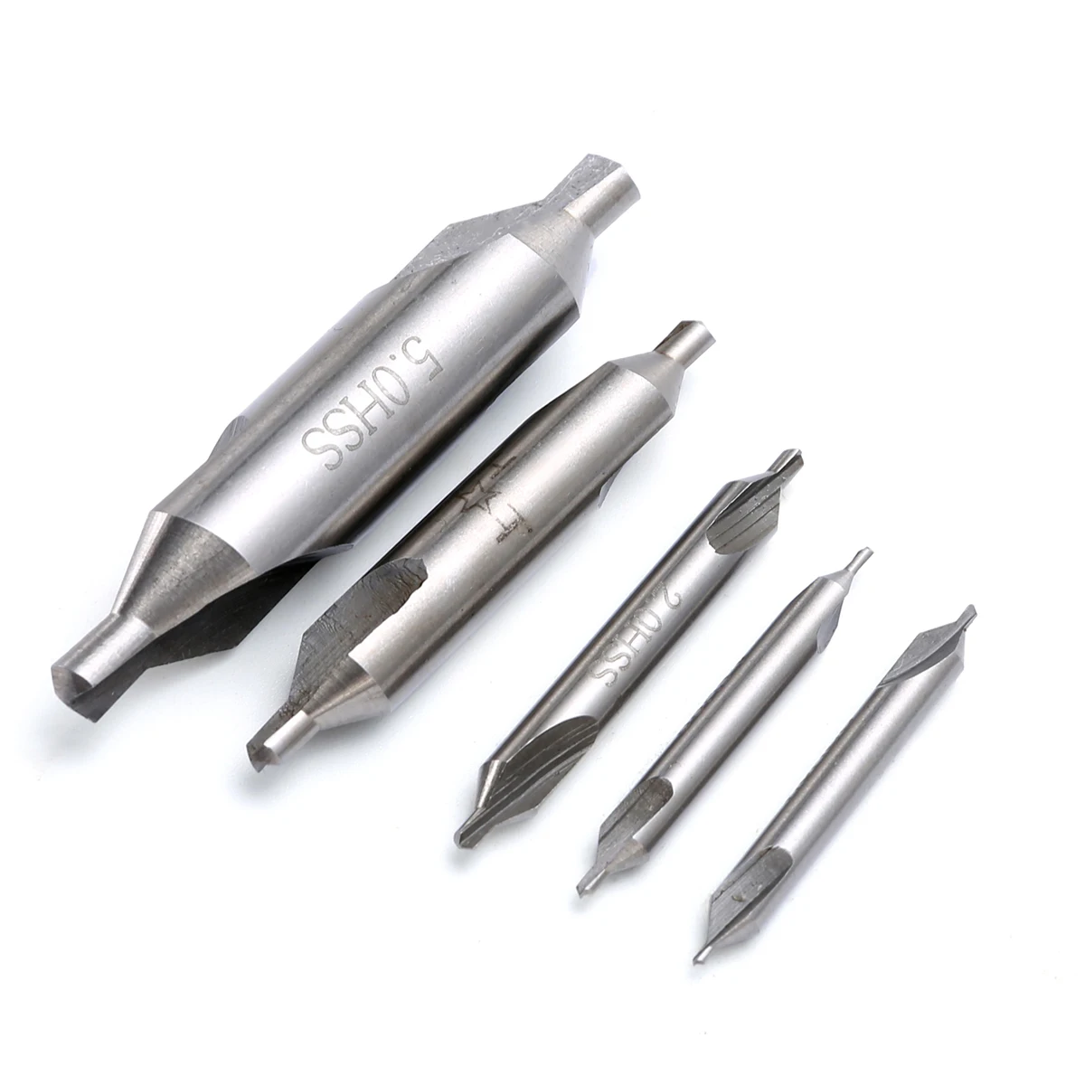 10pcs 60 Degree High Speed Steel Center Drills Bit Combined Countersink Drill Bits 1/1.5/2/3.15/5mm
