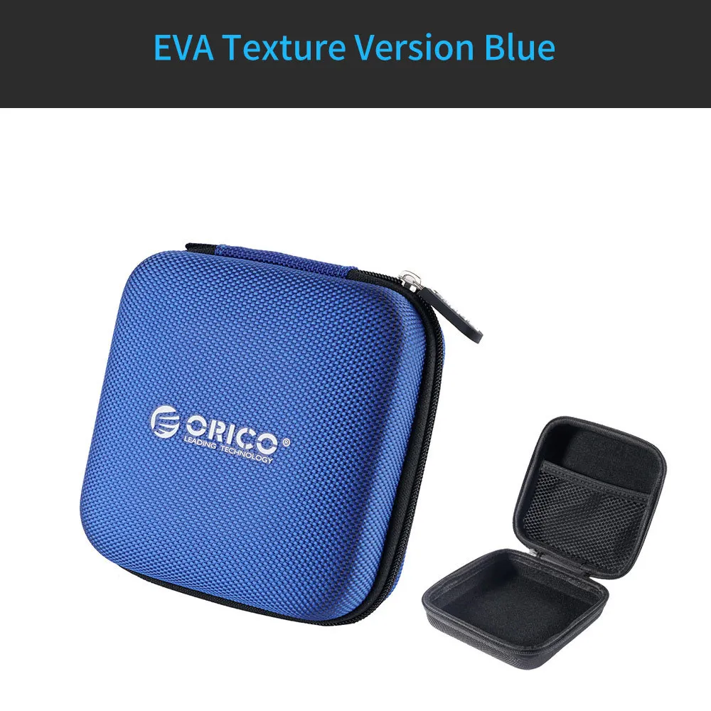 ORICO чехол для наушников, сумка, жесткие аксессуары, водонепроницаемая сумка для хранения, органайзер для usb-кабеля, зарядное устройство, SD, TF карты - Цвет: PH-A1-BL