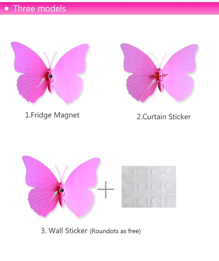 2 комплекта(24 шт.) Креативные белые ПВХ бабочки с магнитом 3D настенные стикеры бабочки художественные животные картонные настенные наклейки декор комнаты