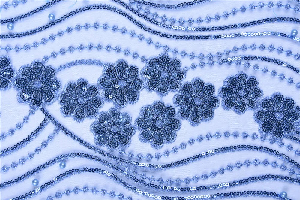 Небесно голубой Африканский кружевная ткань со стразами Высокое качество с вышивкой, французским кружевом ткань нигерийское кружево ткань для свадьбы Y1633