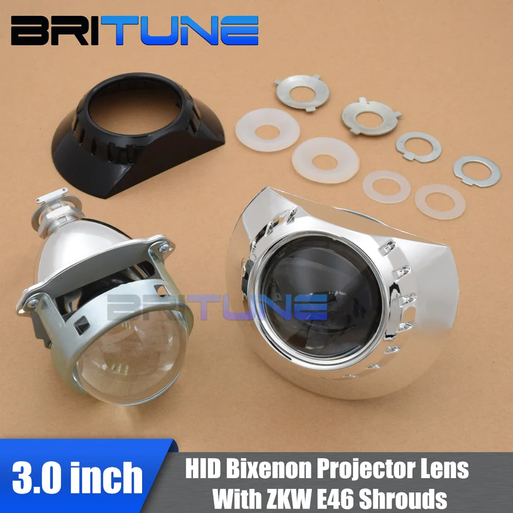 Upgrade Full Metal 3.0 H1 HID Bi xenon Projector Lens ZKW Shrouds For