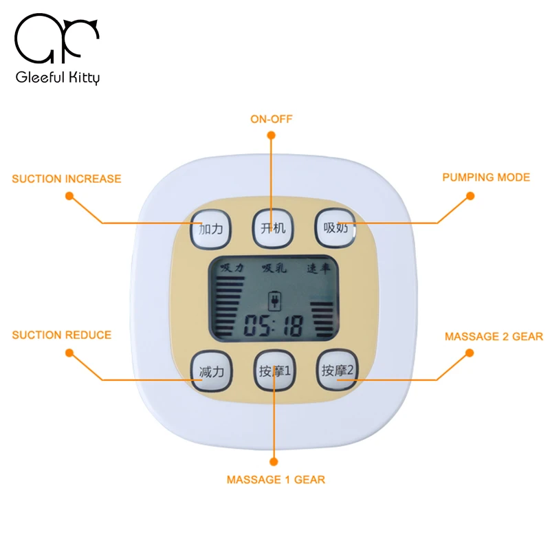 New Intelligent 160ML USB Electric Breast Pump Powerful Nipple Suction ten levels adjustable Baby Breast Feeding Pumps GK