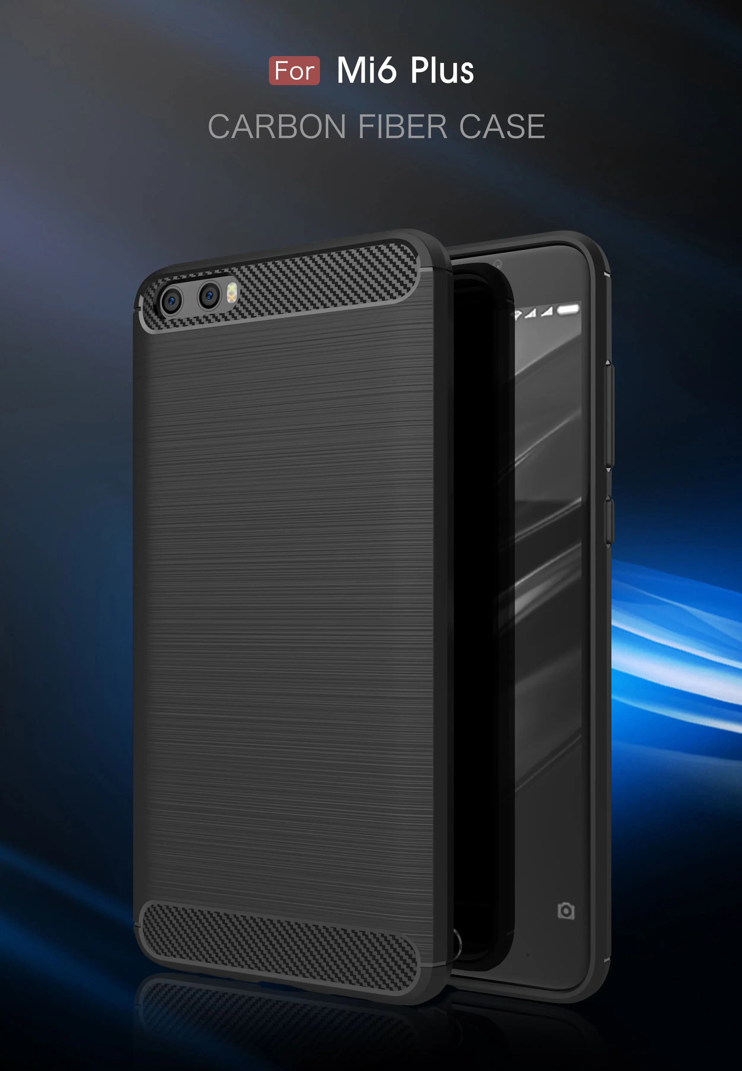 Luxury Carbon Fiber Case for Xiaomi Mi 6 Plus Mi6Plus Soft Silicone Armor TPU Back Cover Cases Mi6 5.7inch |