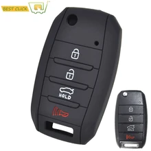 Funda de silicona para llaves de Kia Sedona Optima Sportage Sorento Soul Forte carcasa para mando a distancia sin llave, Protector de llavero de piel