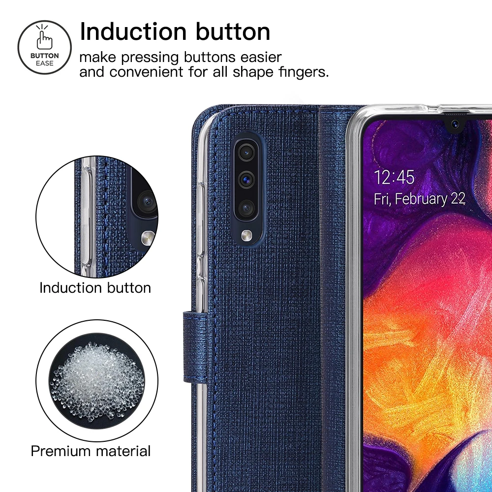 Vintage Leather Flip Cover For Samsung Galaxy A50 Wallet Card Pocket Stand Magnet Book Cover for Samsung Galaxy A50