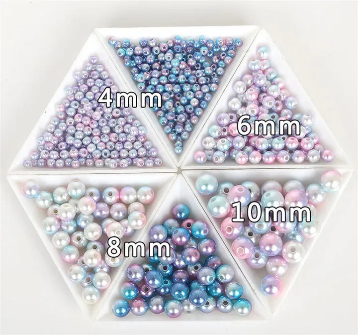 4   4-10mm Multicolor Imitation Pearl ABS Beads 1mm Aperture Loose Beads For Jewelry Making Hand Made Bracelet Necklace Diy Jewelry