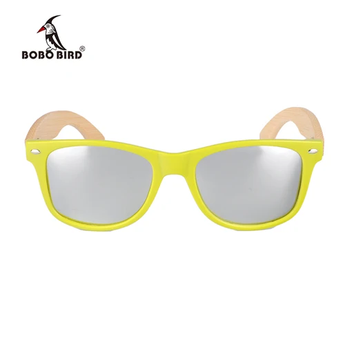 BOBO BIRD поляризационные солнцезащитные очки ручной работы для женщин и мужчин с красочными линзами, прозрачная пластиковая оправа, бамбуковые ножки, модные подарки, CG008 - Цвет линз: CG006g
