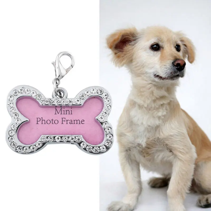 

Crystal Key Chain Ring Mini Photo Frame Keychain Keyring Bling Crystal Dog Tag Charm For Dog Collars Jewelry Gifts