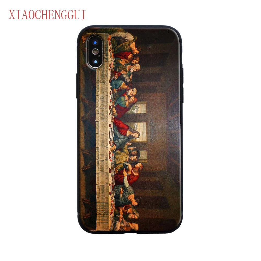 

The Last Supper Famous art painting Soft Silicone Phone Case Cover Shell For iPhone 5 6 6s 7 8 Plus X XR XS MAX 11 pro max cases