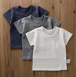3 шт. в партии летняя одежда для мальчиков хлопковая Детская футболка с короткими рукавами для мальчика Круглый Воротник Половина рукава