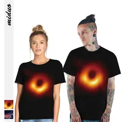 Melinda Style Дамы 2019 vogue любовь футболки хлопок для женщин 3/4 топ с забавным принтом cosmic black hole цифровой любителей печати