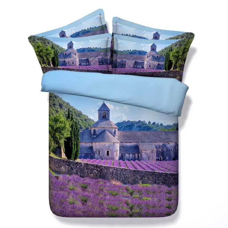 Purple blue bedding set doona quilt duvet cover bedspread bed spread sheets linen twin full queen super king size double single