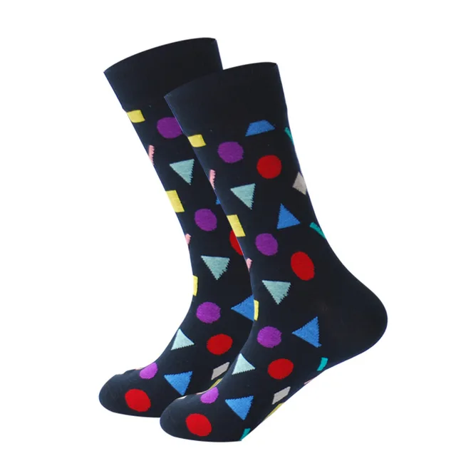 Men Casual Polka Dot Design Happy Socks 2018 New Use High Quality